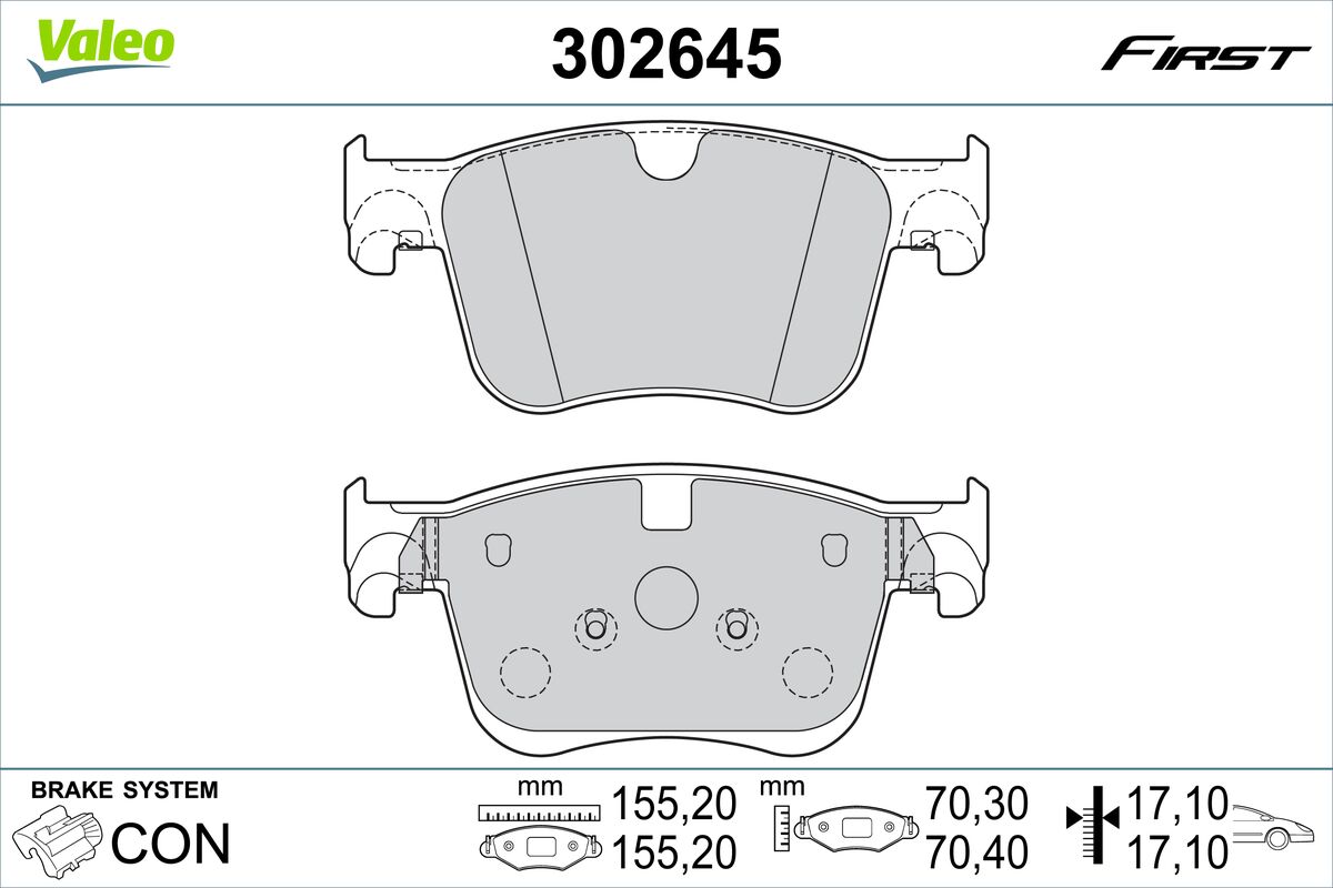 VALEO Első fékbetét 302645_VALEO